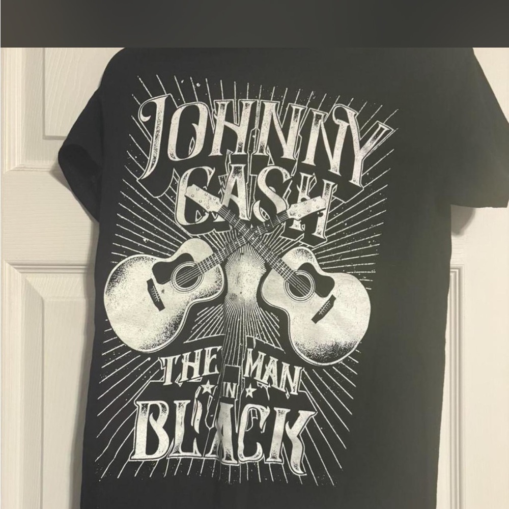 Ash Black Graphic Tee with White Cash Print